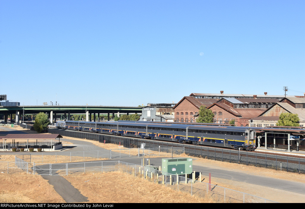 Amtrak Capitol Corridor Train resting at Sacramento Station between runs 